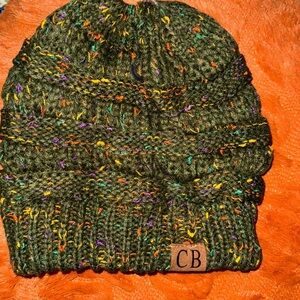 KNITTED‎ BEANIE Ribbed Confetti Knit Beanie Tail Hat for Adult (MB-33)